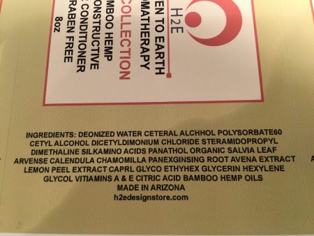 Ingredient Label for Bamboo Hemp Conditioner