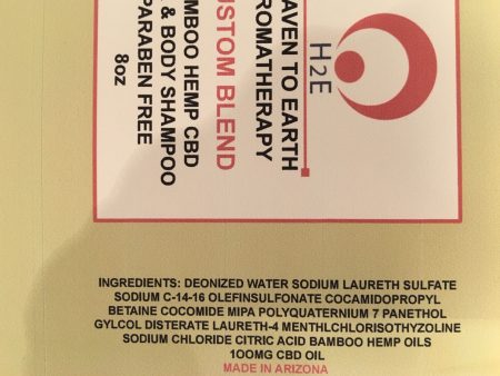 Ingredients of Custom Blend Bamboo Hemp CBD Shampoo and Conditioner
